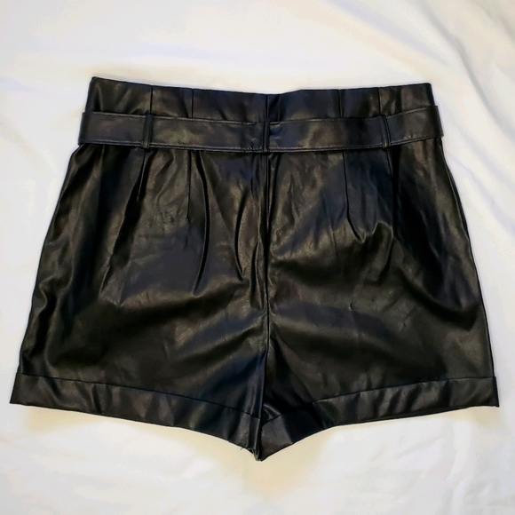 Express Shortie High Rise Faux Leather Shorts - Picture 7 of 10